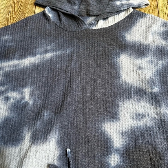 Orange Kiss light & dark blue camo thermal hoodie drawstring bottom cuffs, L. - Picture 4 of 12